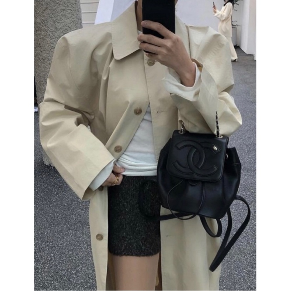 NWOT The Frankie Shop - Phoebe Box Shoulder Overcoat in Parchment (OS)